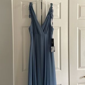 Lulus maxi prom dress in BLUE